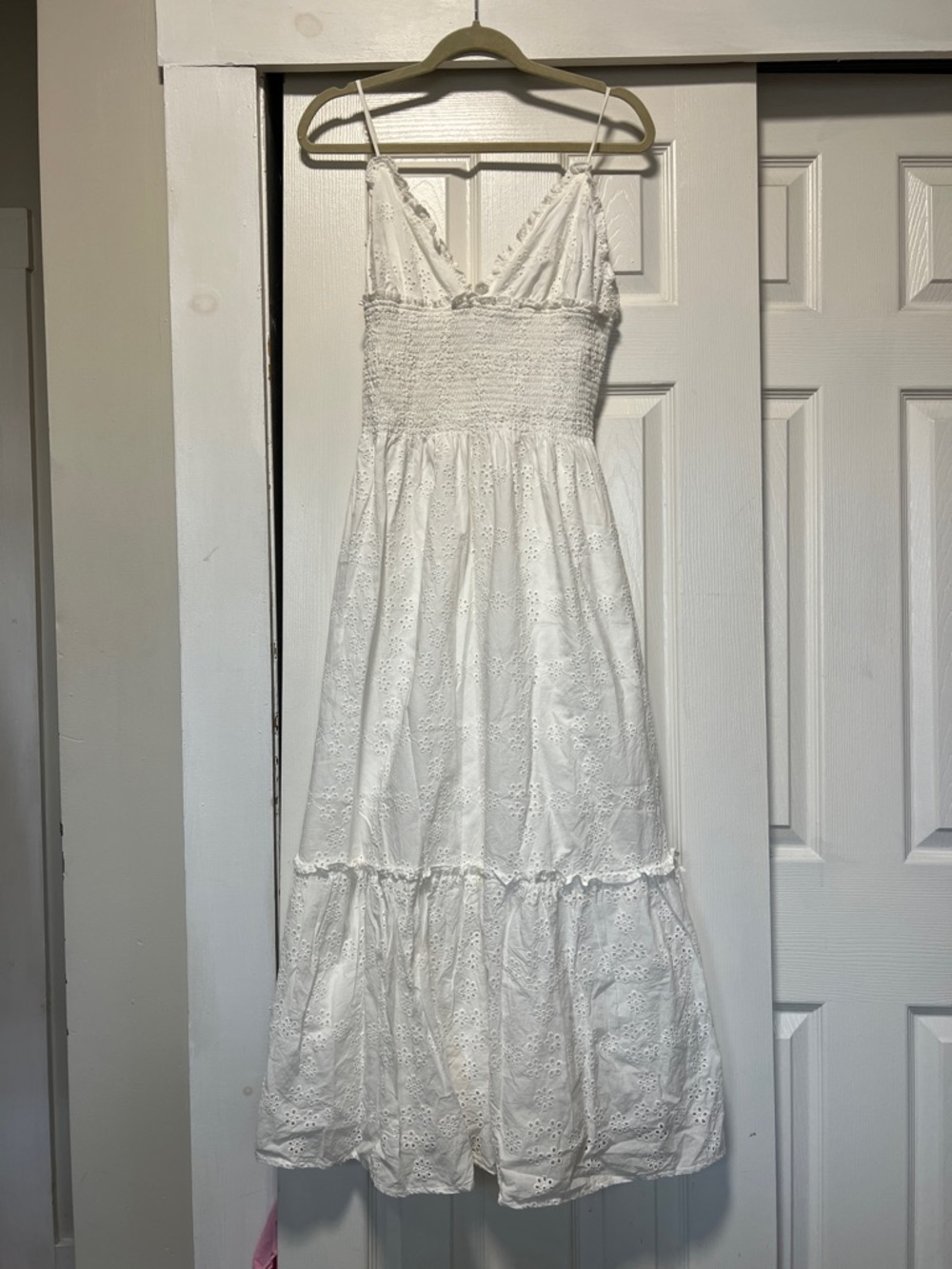 Hill House White Eyelet Maxi Dress